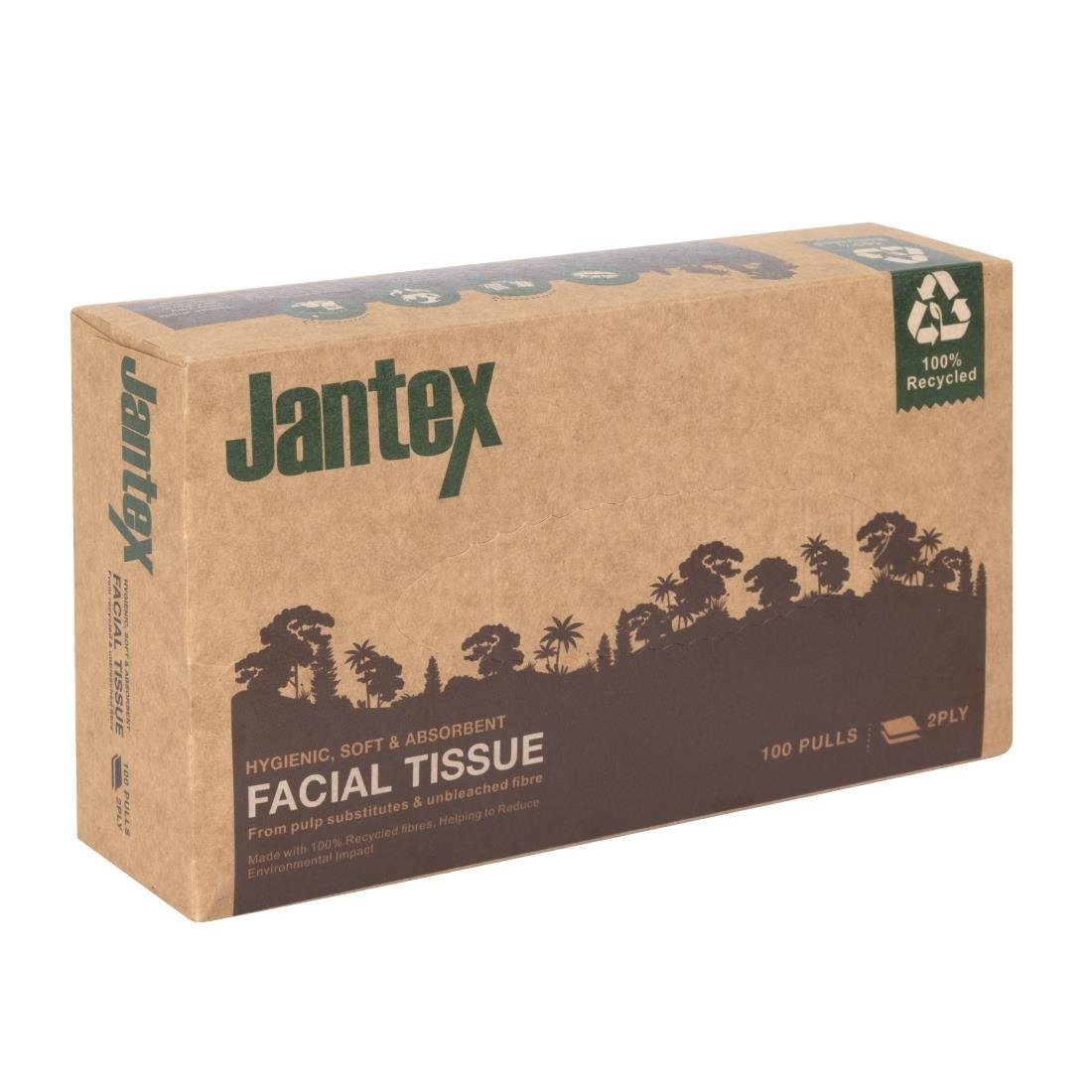 Jantex Green 100% Recycelte Gesichtstücher 100 Blatt (36 Stück)