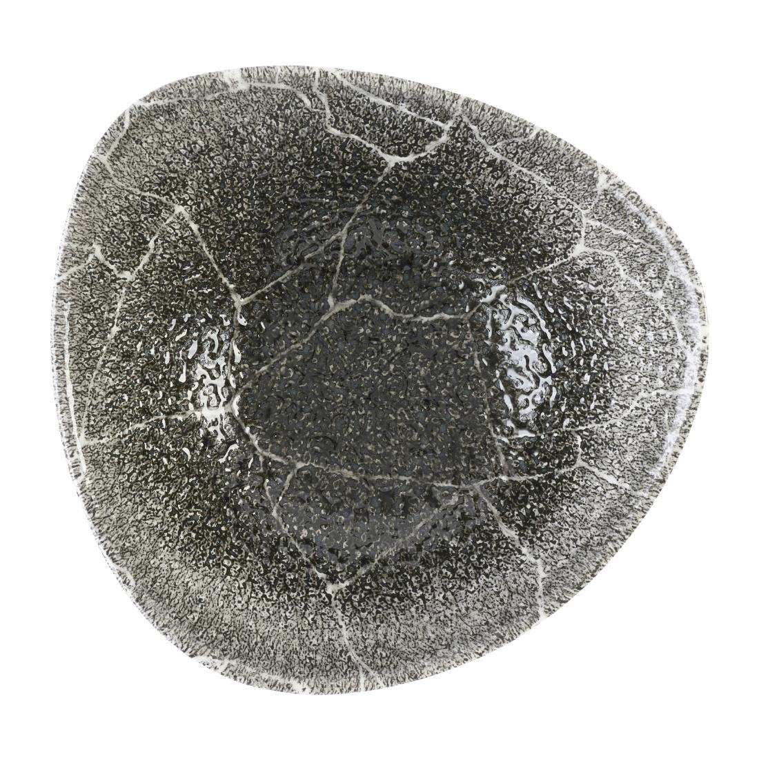 Churchill Studio Prints Kintsugi Quartz Schwarze dreieckige Schale, 185 mm, (12 Stück)