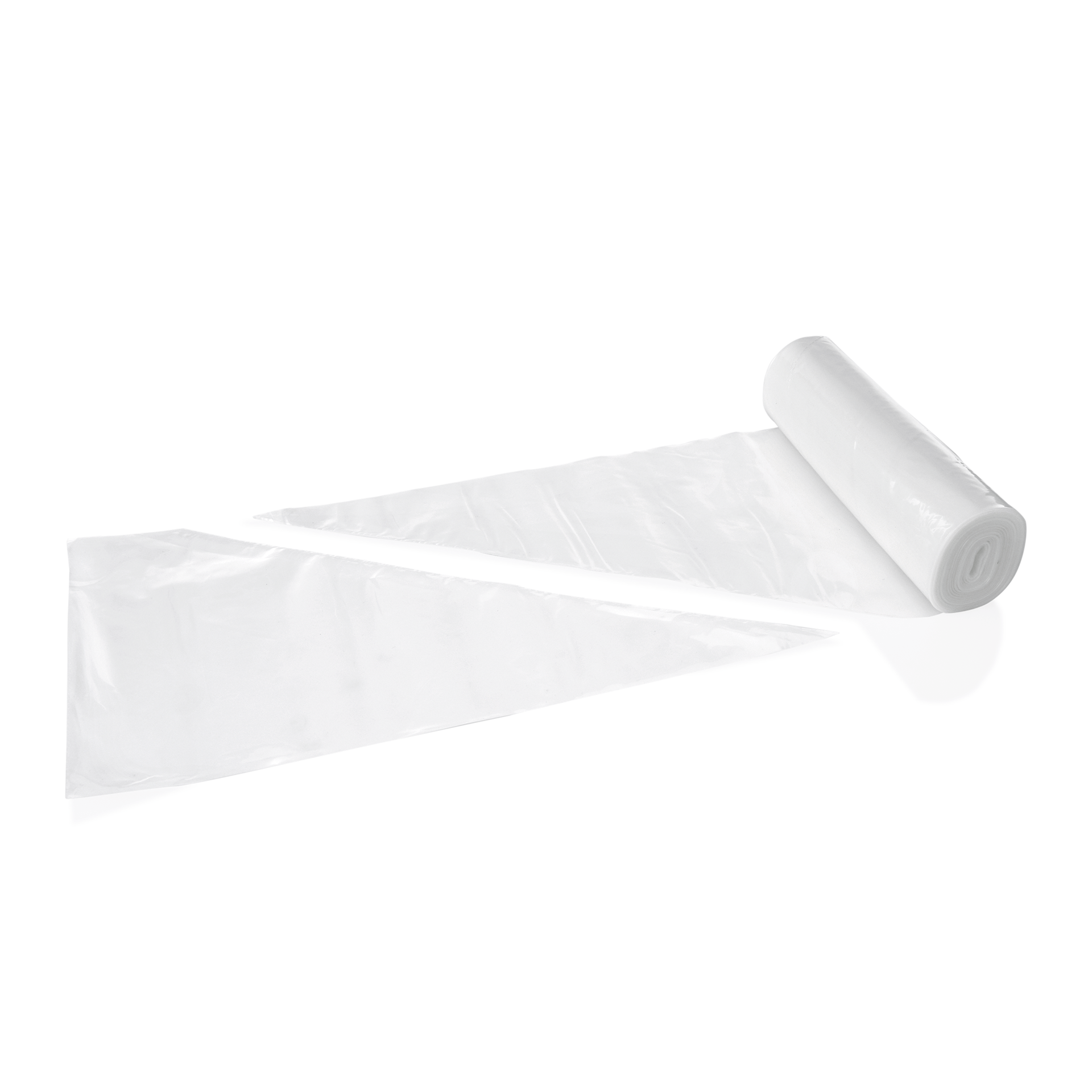 Set de poches à douille transparent, rouleau de 100 m, polyéthylène.