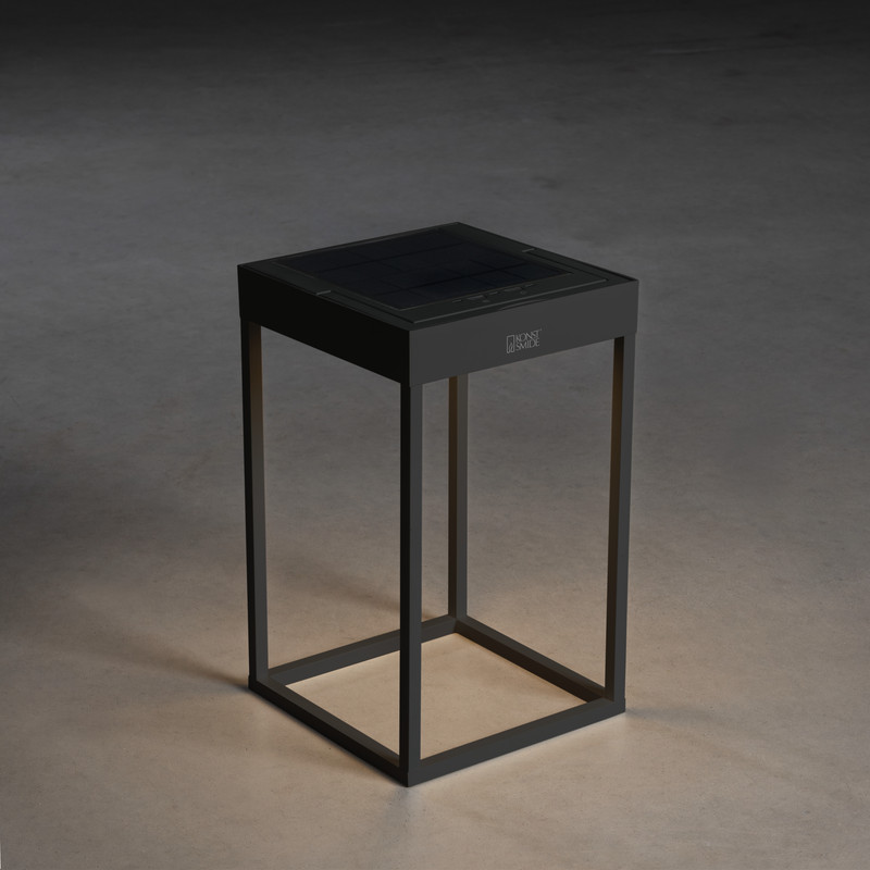 Portofino noir mat - Lampe de patio hybride - 30x18,5cm