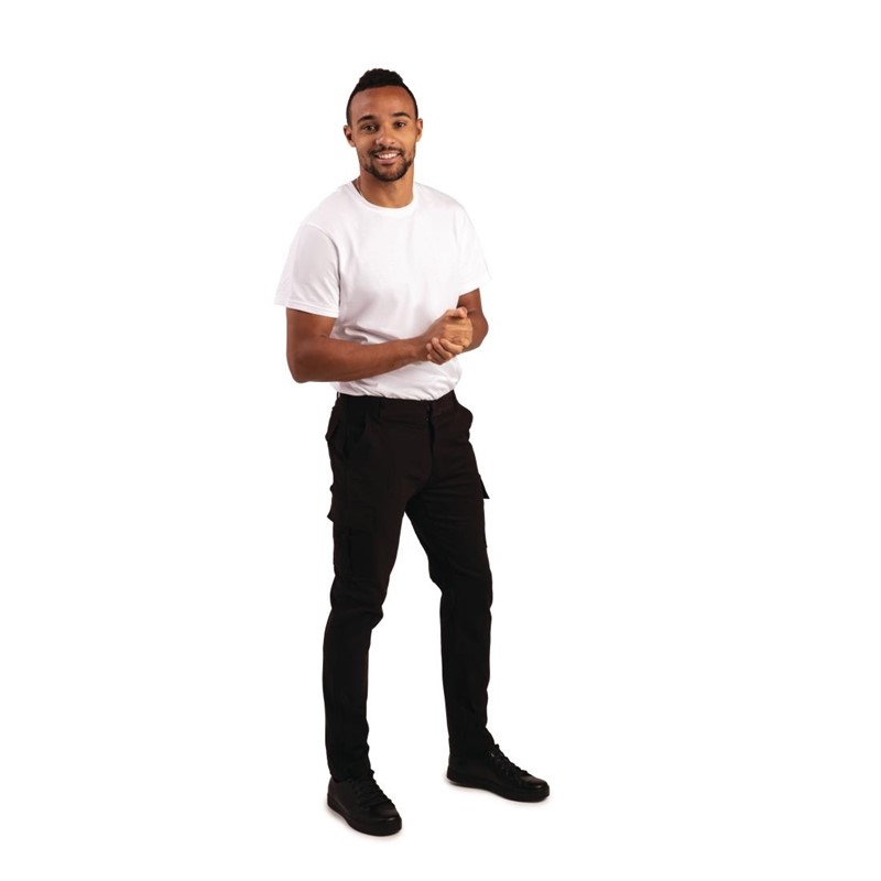 Stretch Slim Combat Broek Zwart Maat 30