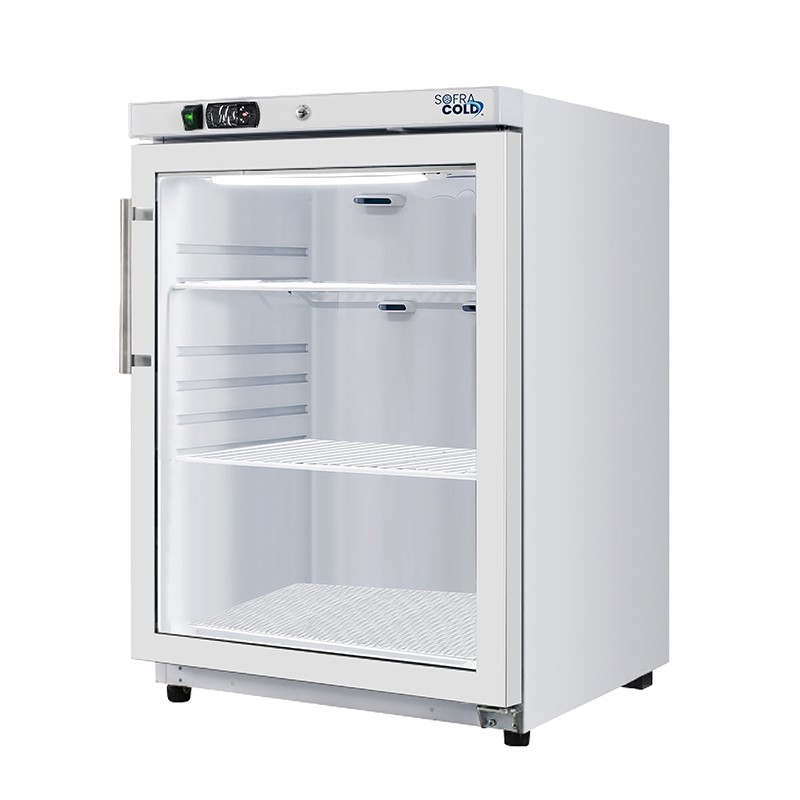 SOFRACOLD - Armoire réfrigérée positive - Finition blanche - Porte vitrée - 200 L - AE201PVW
