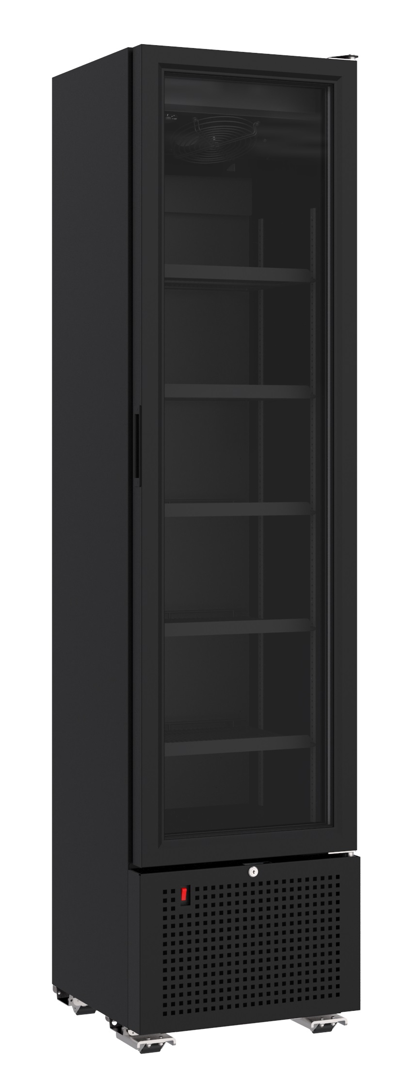 Réfrigérateur à boissons 1 porte vitrée Noir 221L