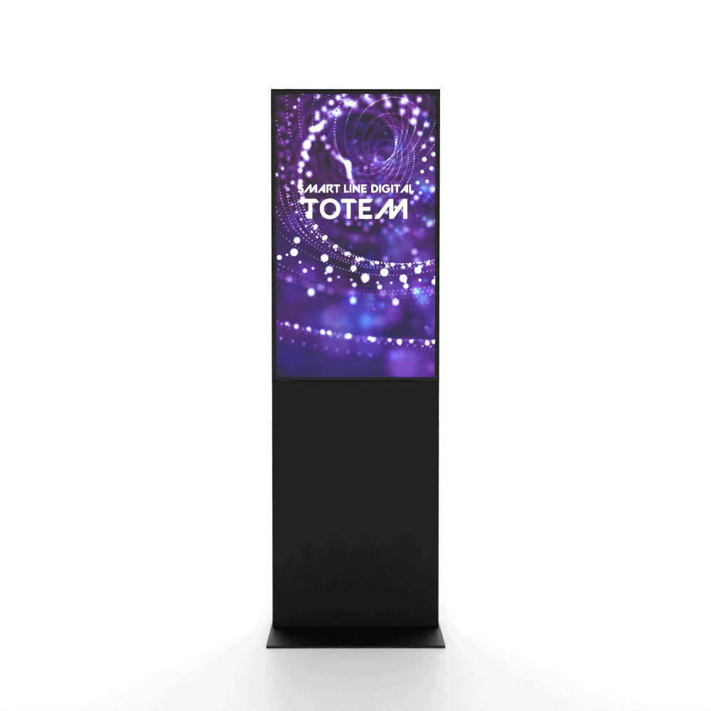 Digitale Smart Line Totem Met 43" Samsung Scherm en Touchscreen Zwart