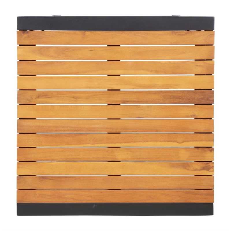Akazienholz Stehtisch mit Stahlgehäuse | 600 x 600 x (H) 1000 mm