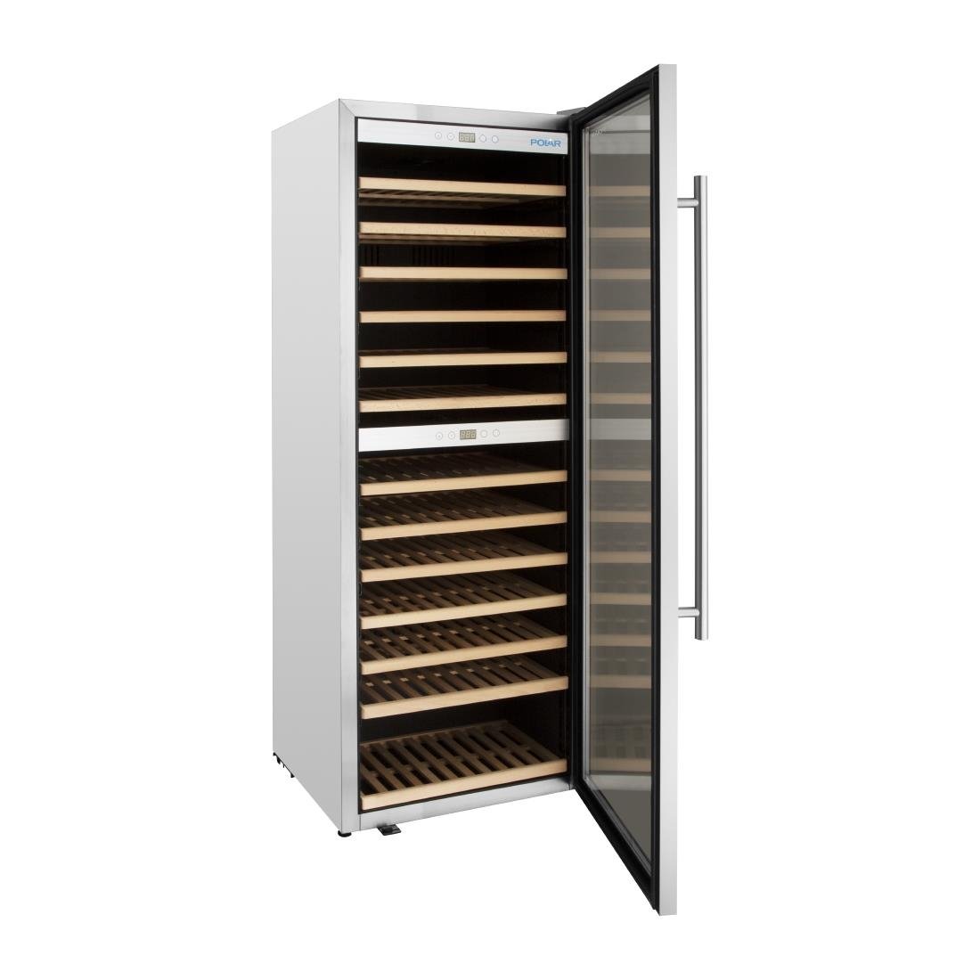 Polar G-Serie Dual-Zone-Weinkühlschrank Edelstahl 109 Flaschen