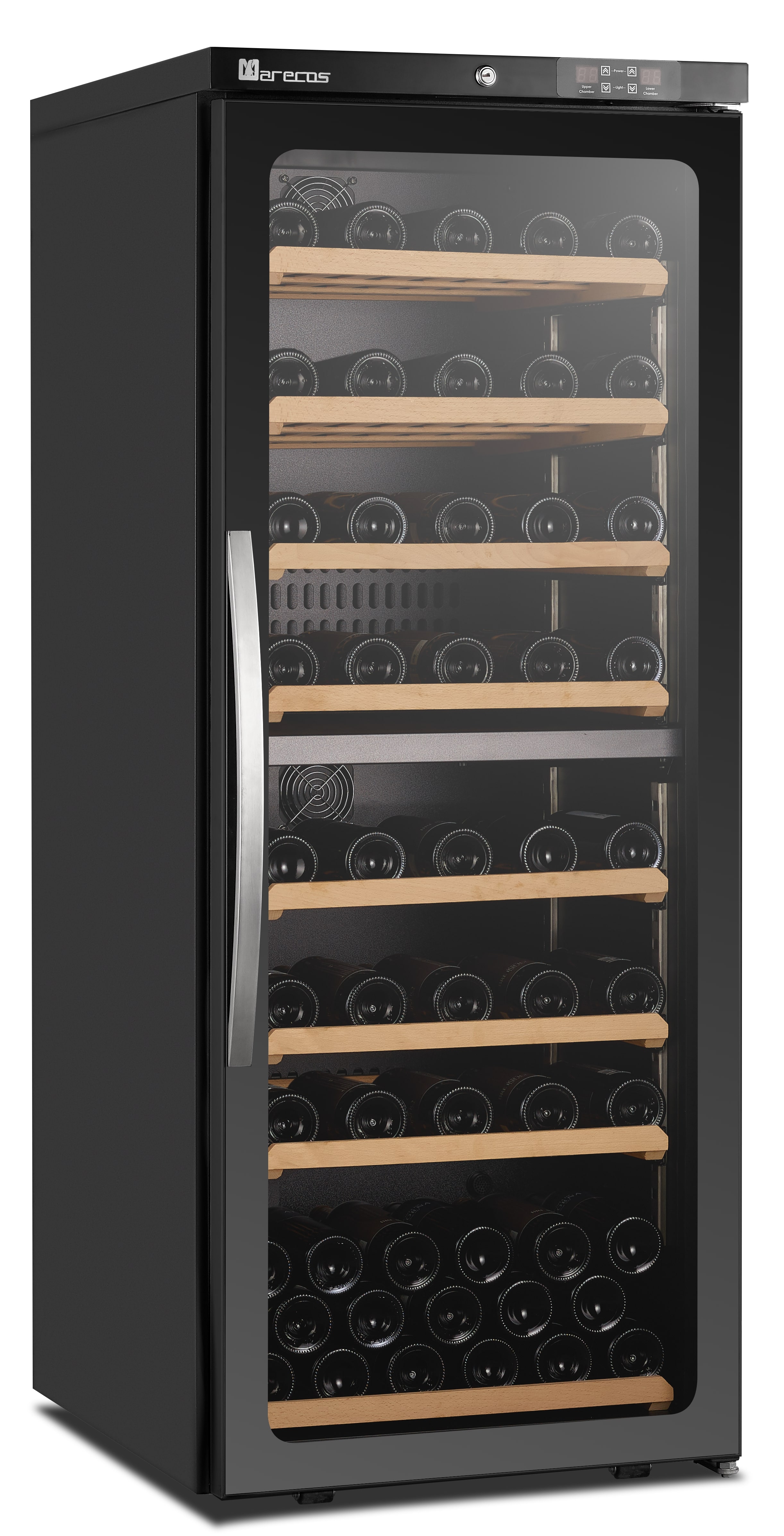 2-Zonen Weinkühlschrank mit Glastür, Modell CV 350 PV 2T