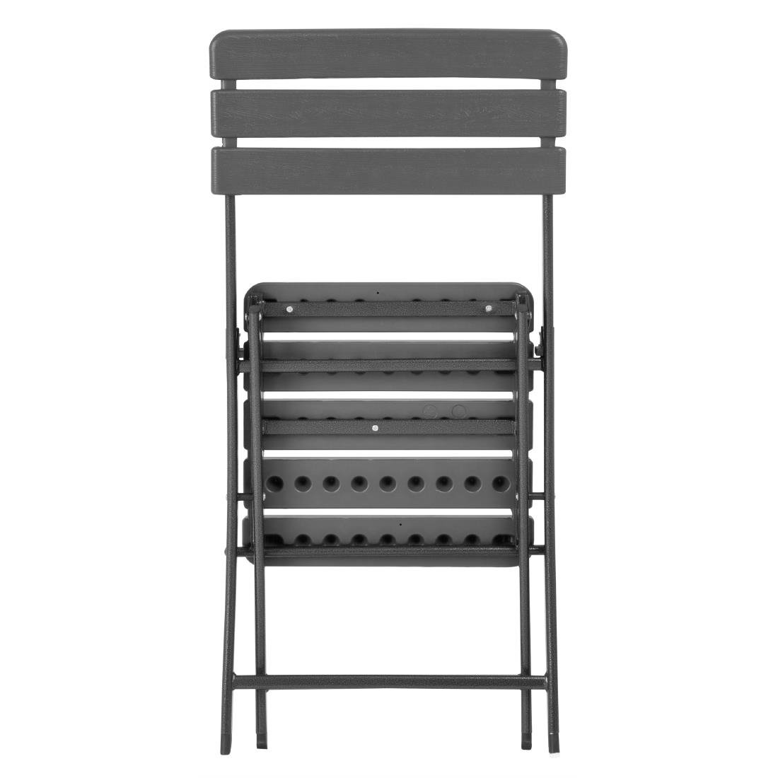 Bolero Opvouwbare Stoelen Grijs Hout Effect (2 stuks)