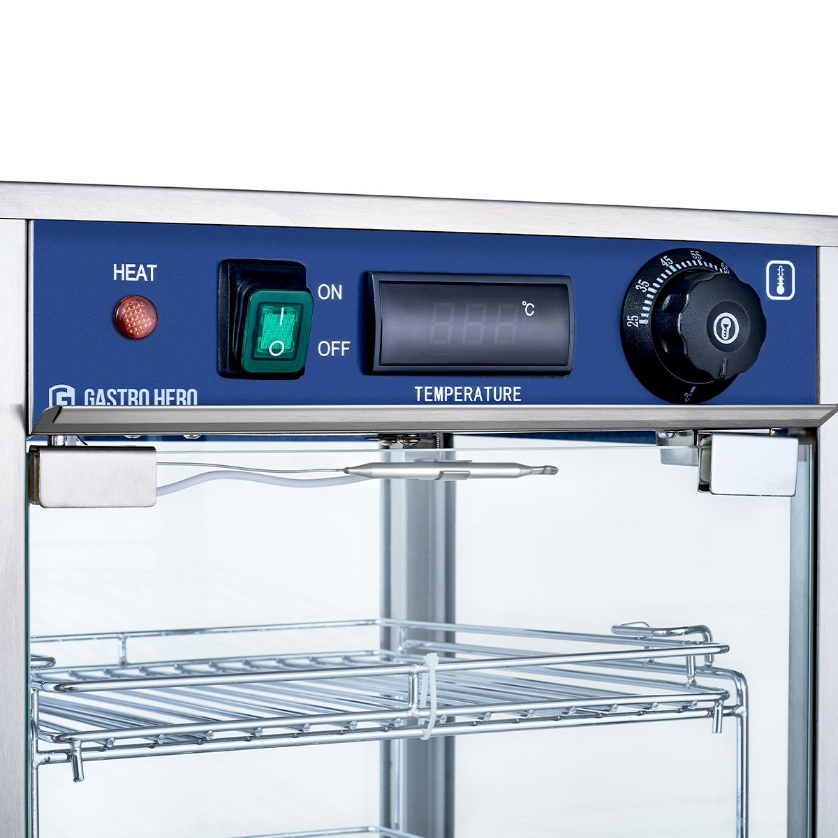 Warmhoudvitrine ECO 350 | 3 schappen | Halogeenverlichting | 30 tot 85 °C