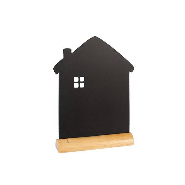 Tafelkrijtbord Wood Silhouet Huis Incl. Krijtstift