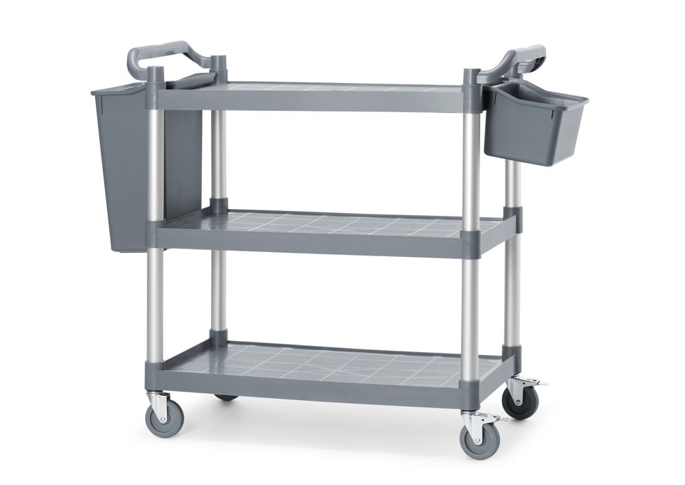 Chariot de service en polypropylène 3 étagères - grand - AmerBox - 1010x500x(H)960mm