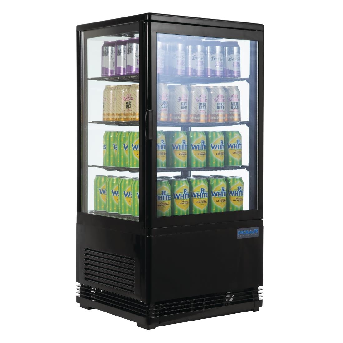 Polar C-Serie Energieeffizienter Display-Kühlschrank Schwarz 68Ltr