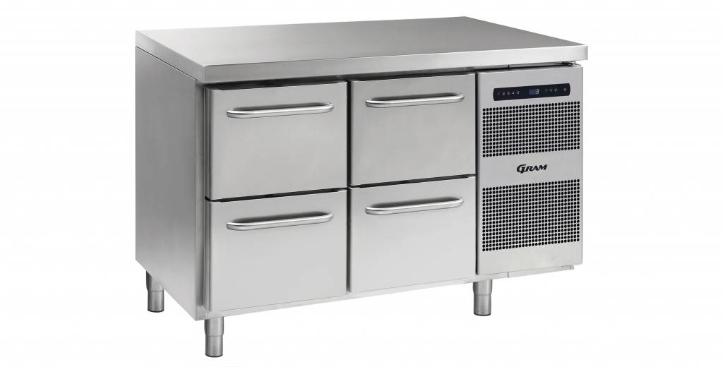 Comptoir Réfrigérateur 4 Tiroirs | Gram GASTRO 07 K 1407 CSG A 2D | 2D L2 | 345L | 1289x700x885 | 950(h)mm