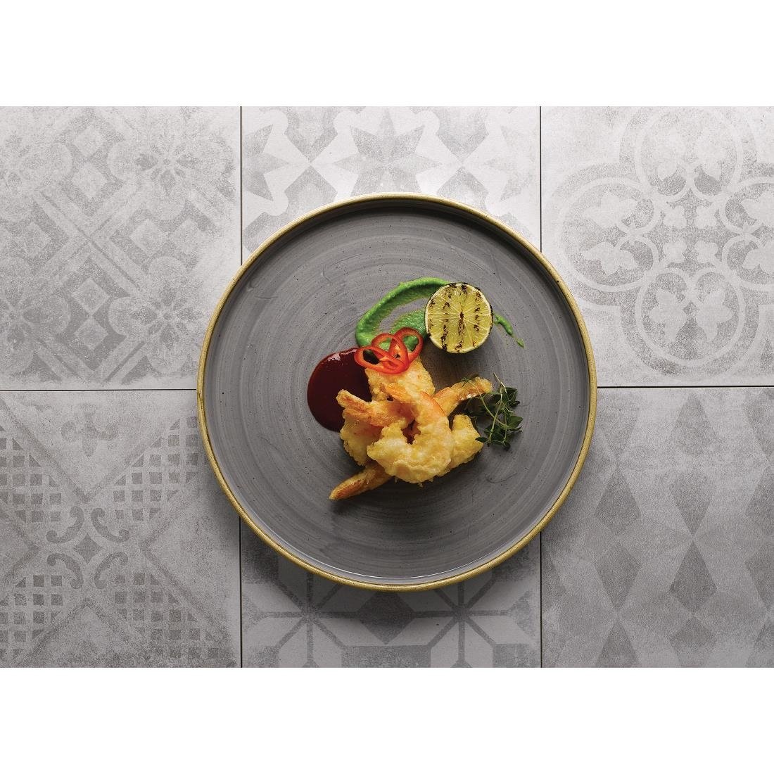 Assiettes avec rebord Churchill Stonecast Peppercorn Grey 260mm (Lot de 6) Assiettes avec rebord Churchill Stonecast Peppercorn Grey 260mm (Lot de 6)