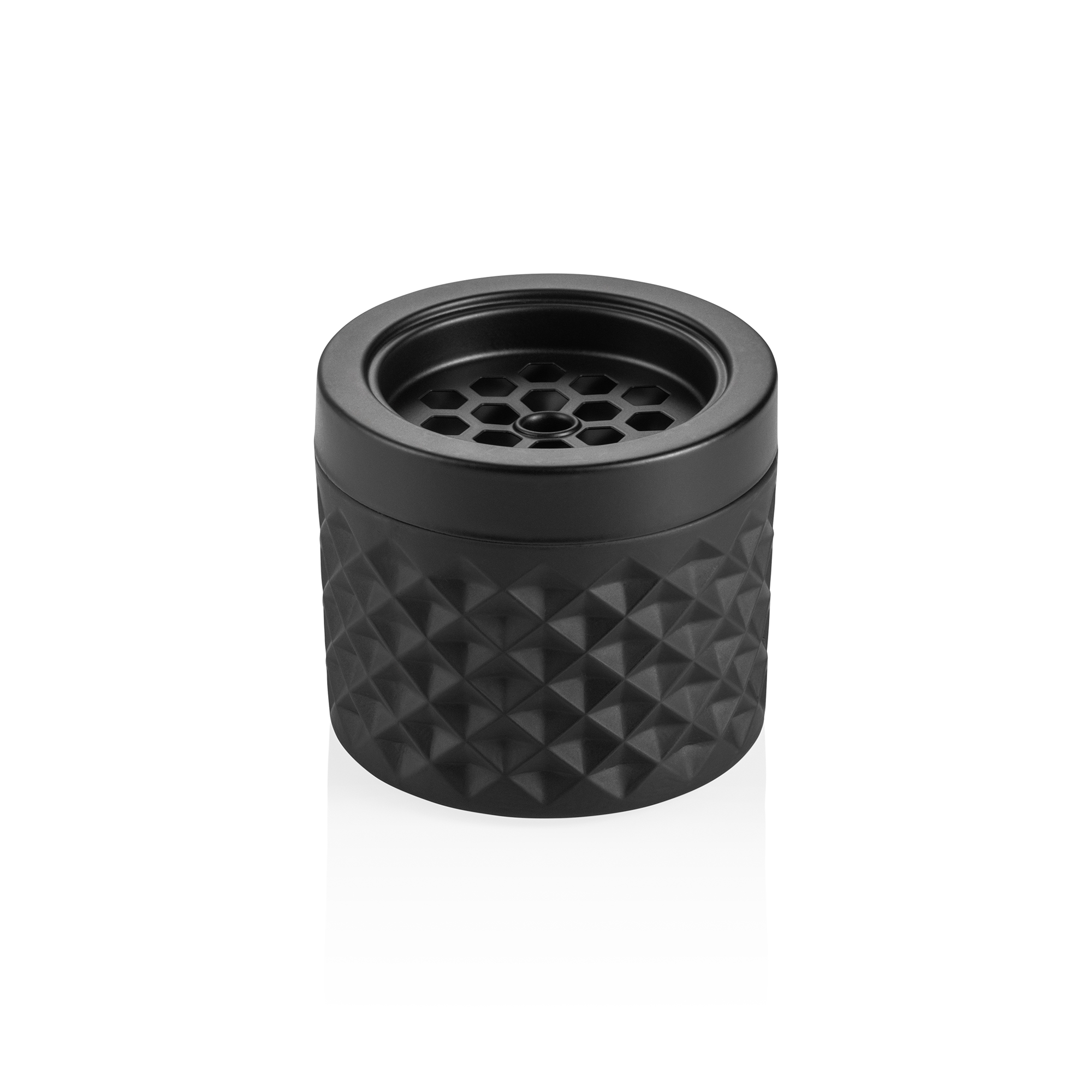 Cendrier coupe-vent, Ø 9,5 cm, noir, verre, métal