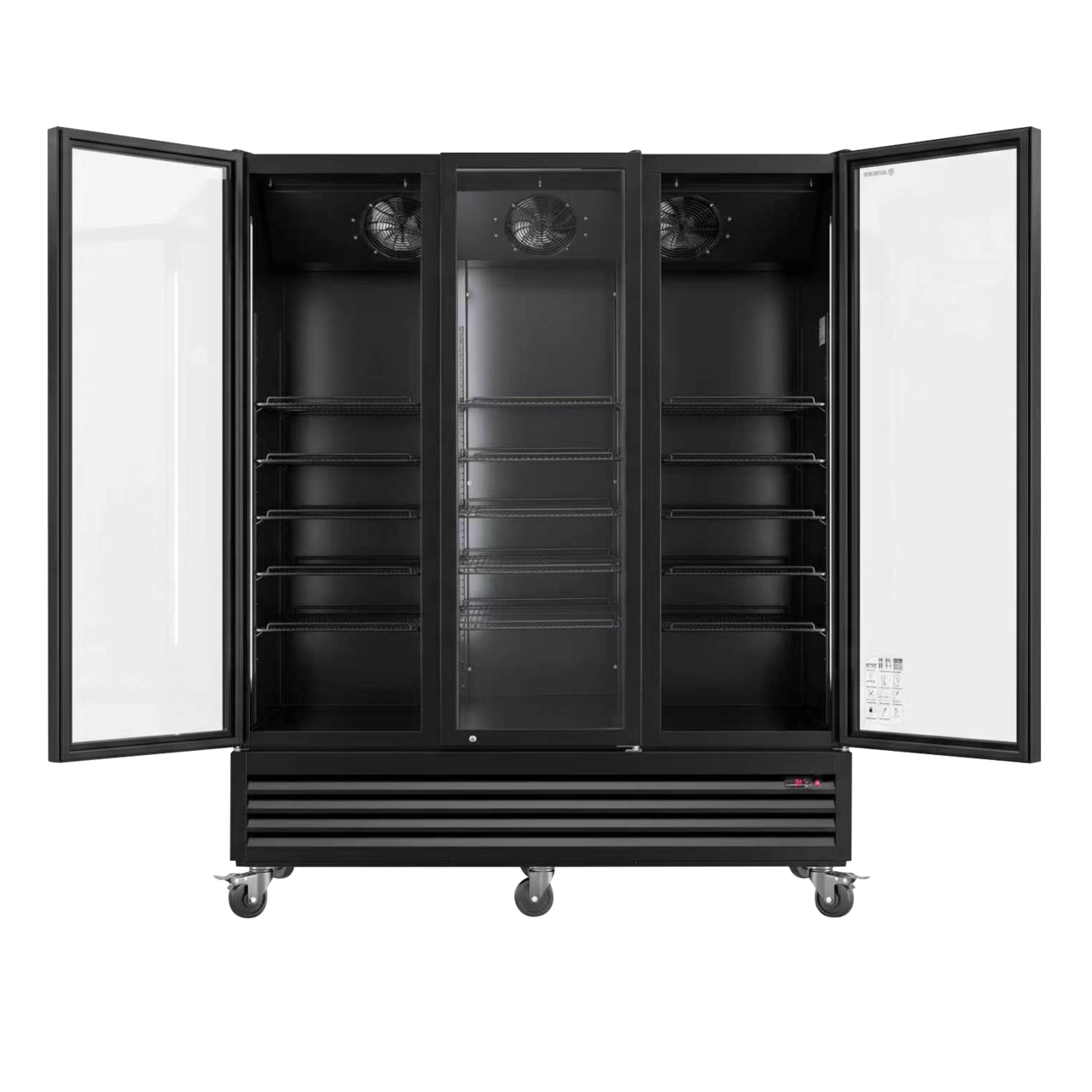 Drankenkoelkast ECO 1500 met klapdeuren | 1528 Liter | 0 tot +10 °C | Zwart | Afsluitbaar