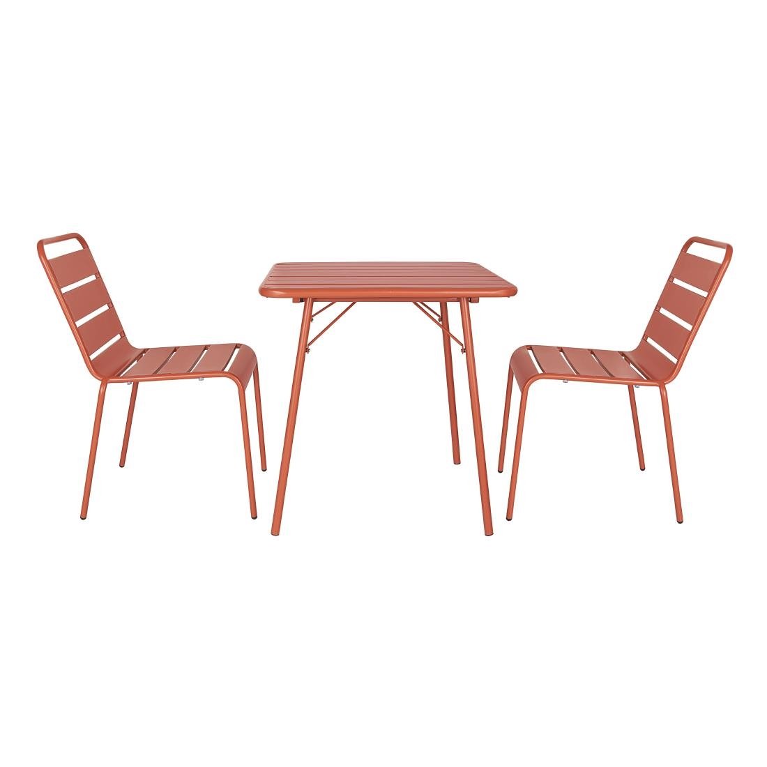 Bolero Terracotta Beistellstühle aus Stahl (4 Stück)