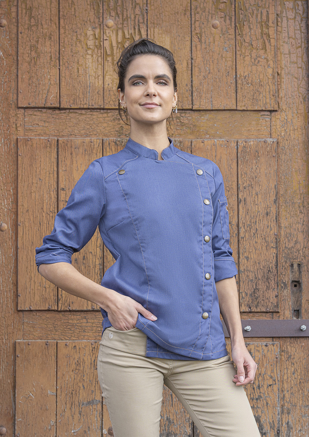 Veste de cuisine femme Jeans-Style - Vintage Blue - 34
