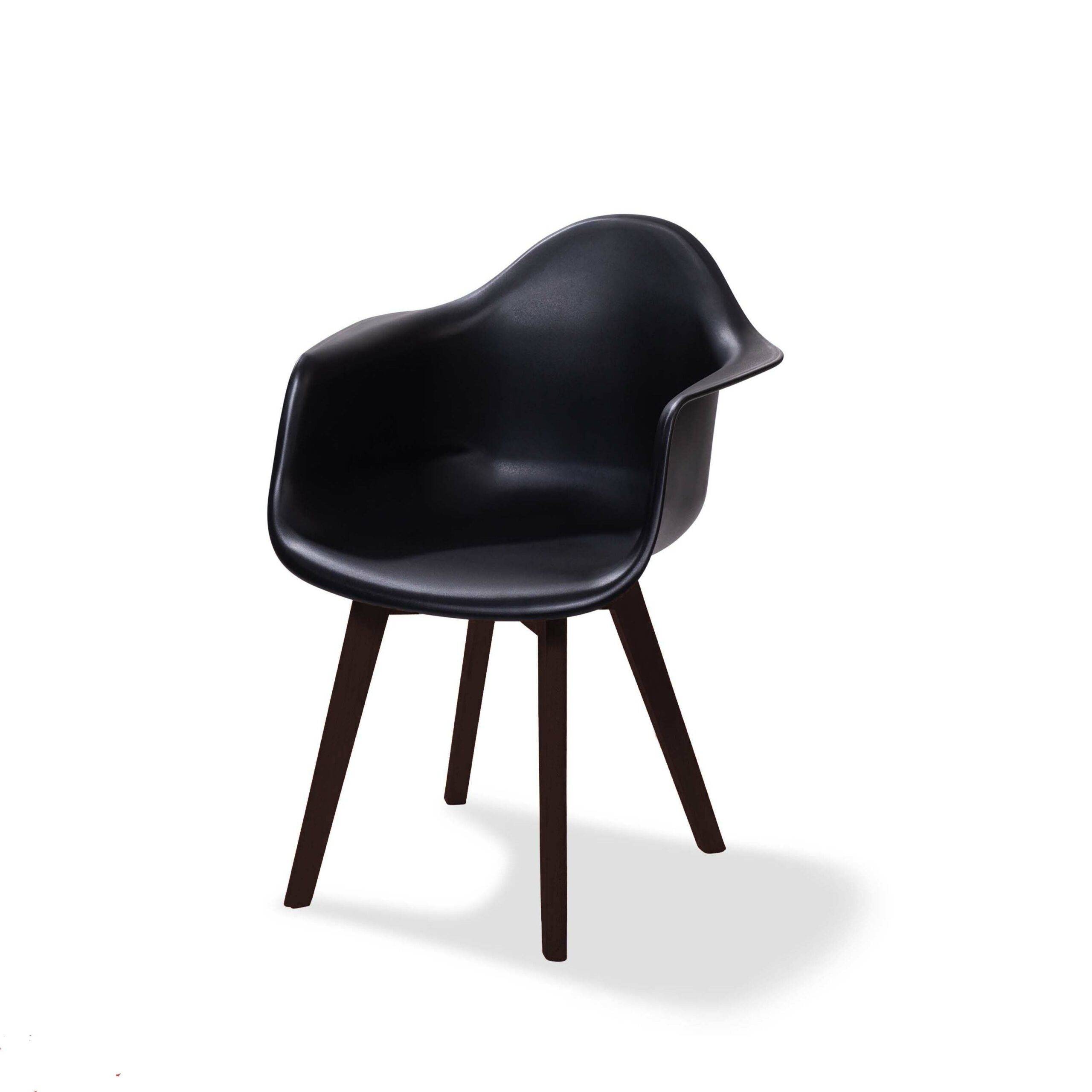 Chaise empilable Keeve grise - structure marron foncé