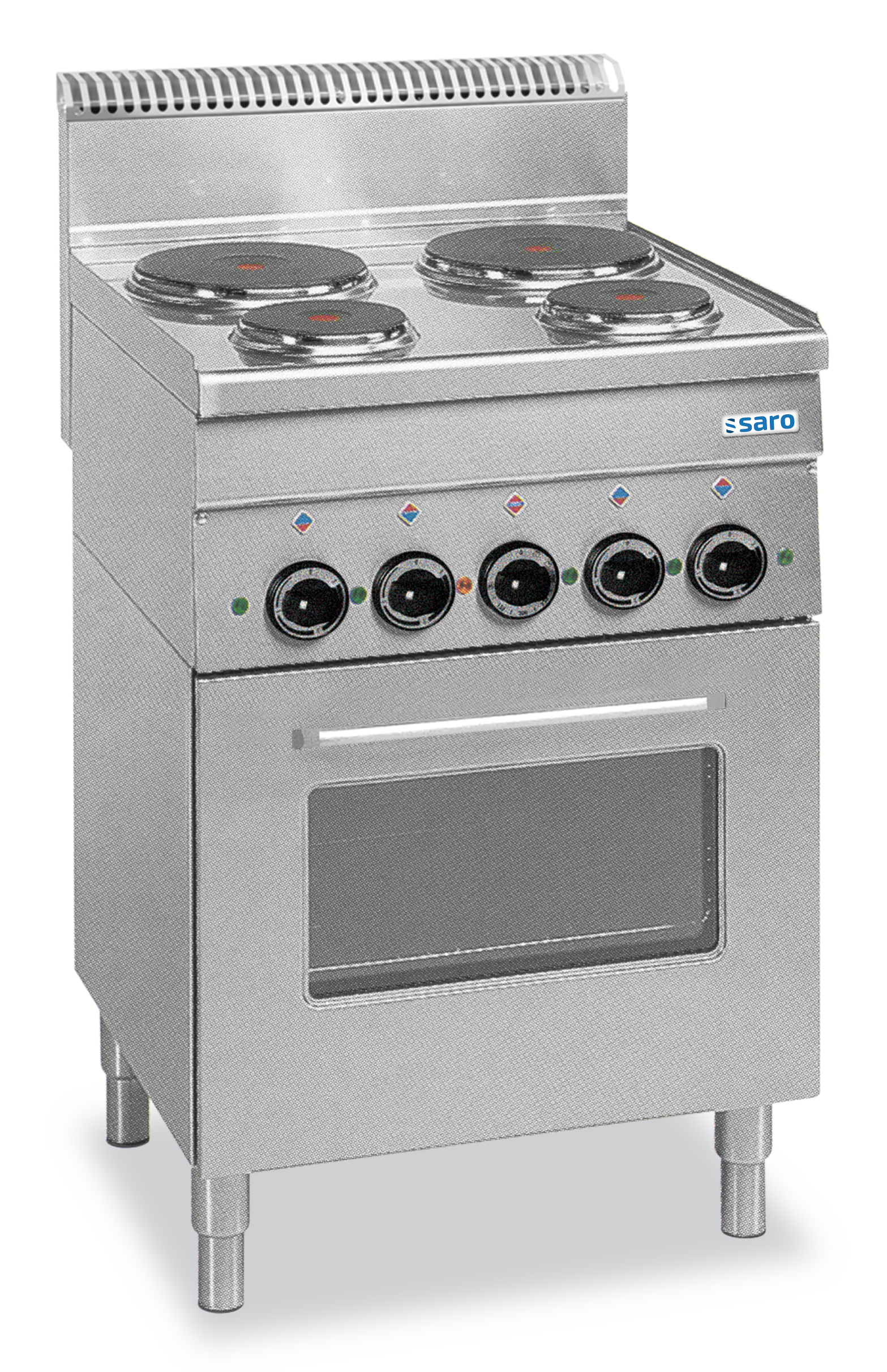 Cuisinière électrique SARO, 4 plaques + grill + four à convection, ligne 600, E4F6