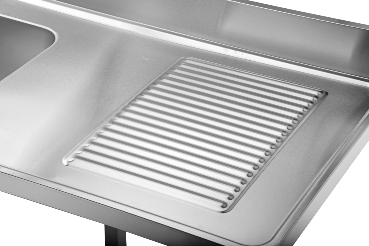 Centre de plonge Basic 16x6 avec 2 cuves à gauche, dosseret et étagère inférieure