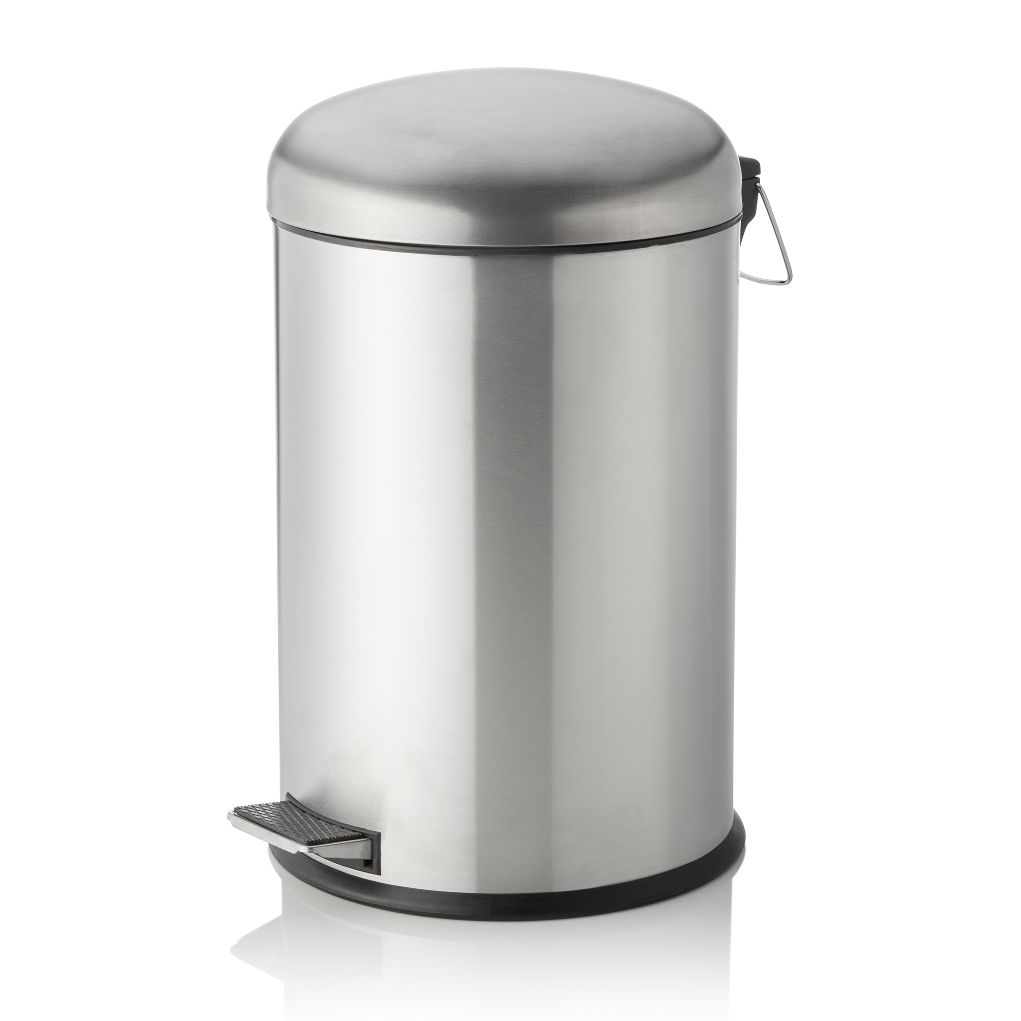 Pedaalemmer met kunststofinzet, Ø 30 cm, 20 liter, roestvrij staal