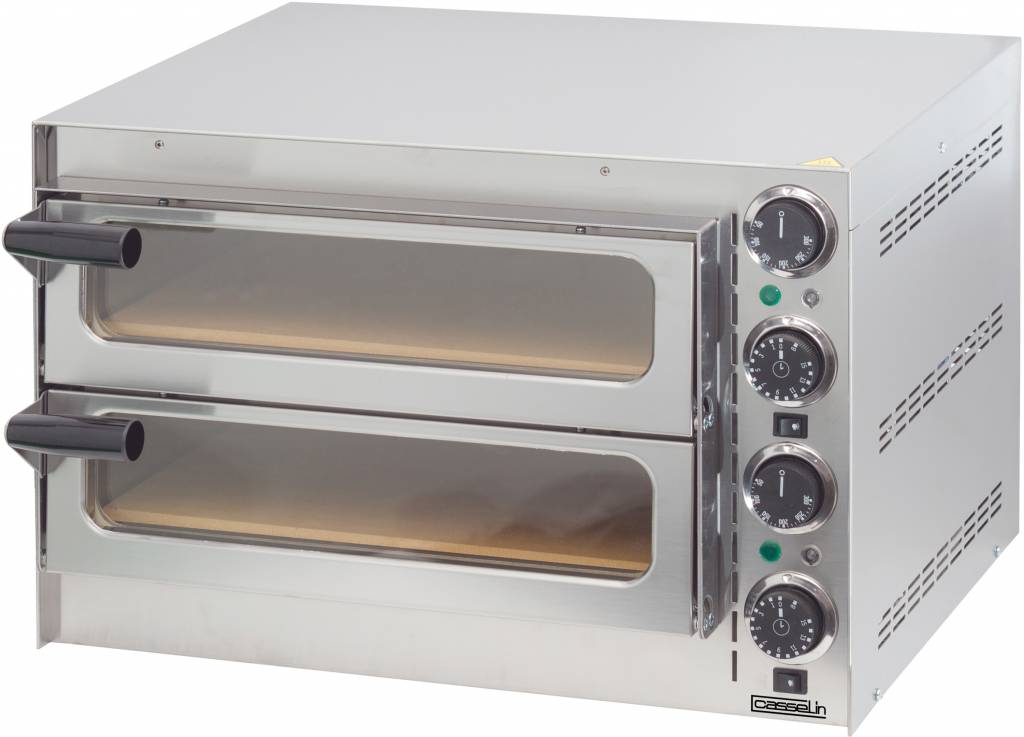 Pizza Oven RVS | 2 Binnenkamers 410x370x90mm | 2700W | 550x430x(H)245mm