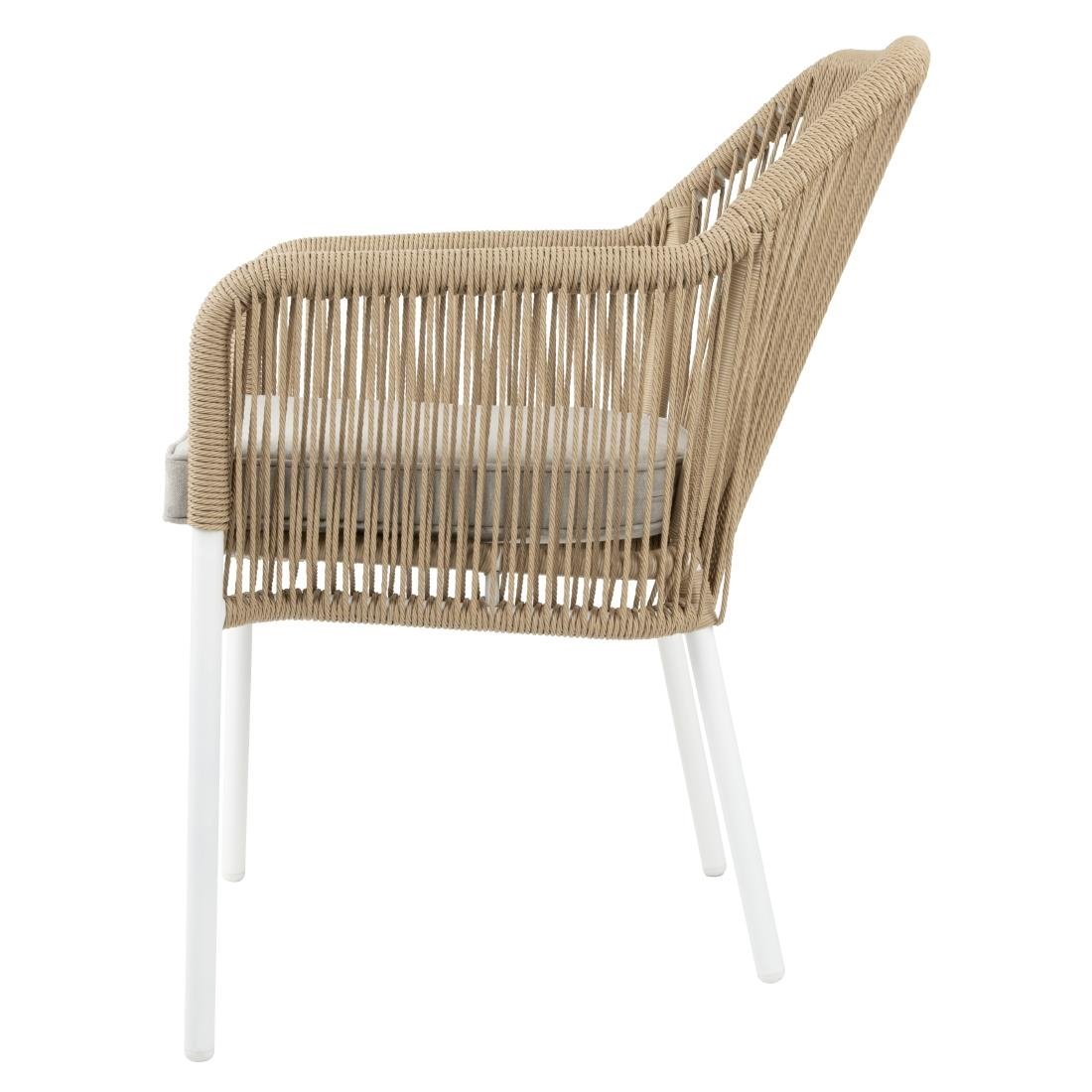 Bolero Bay PE Twist Rattan Gartensessel Honig (2 Stück)