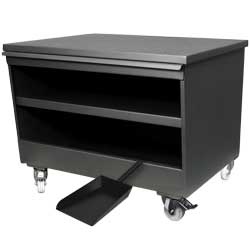 Soubassement sur roues avec rangement charbon - 1280x800x(h)730mm