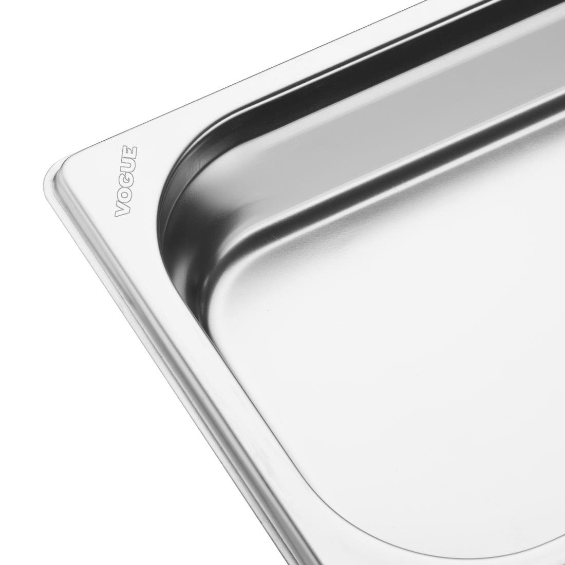Vogue Edelstahl Gastronorm 2/4 Schale 40mm