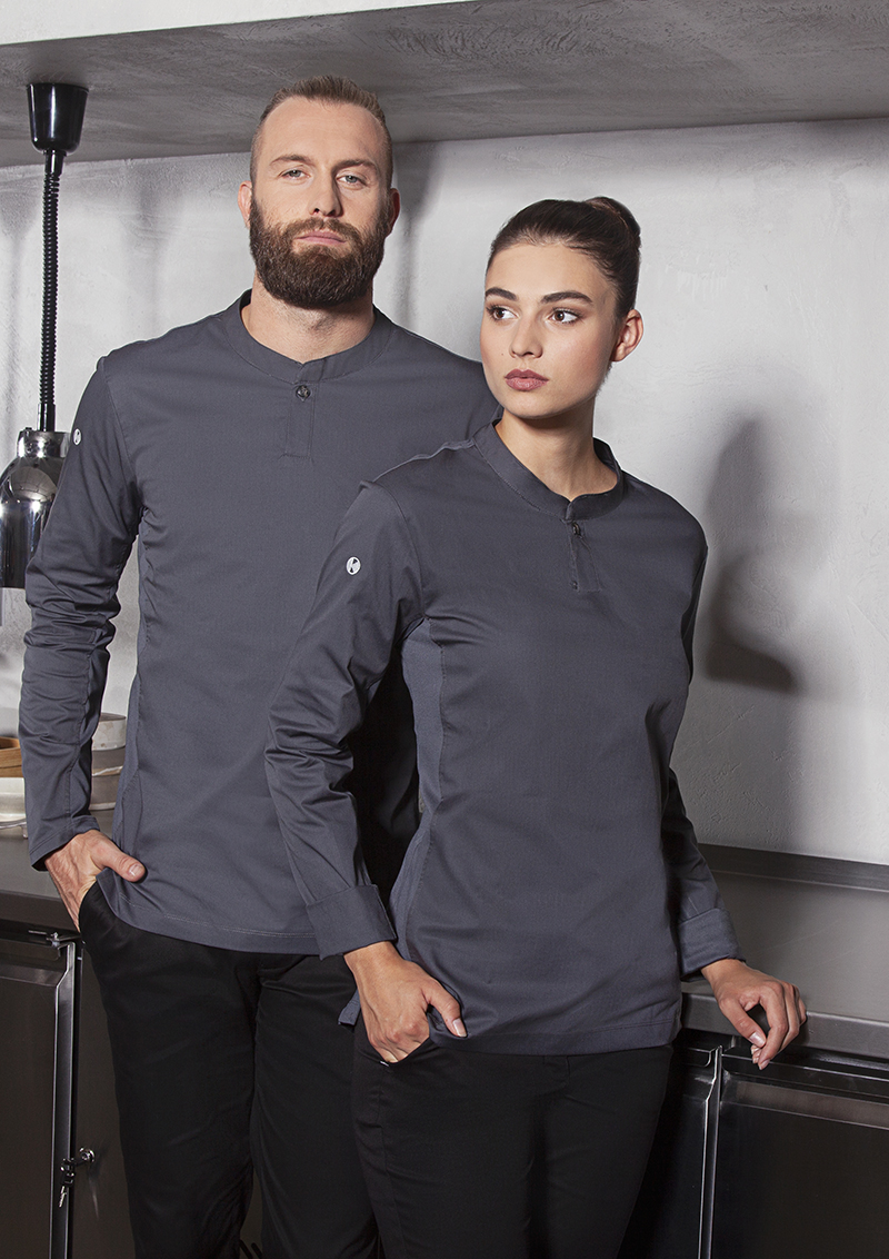 Langarm Damen-Arbeitsshirt Performance - Anthrazit - M