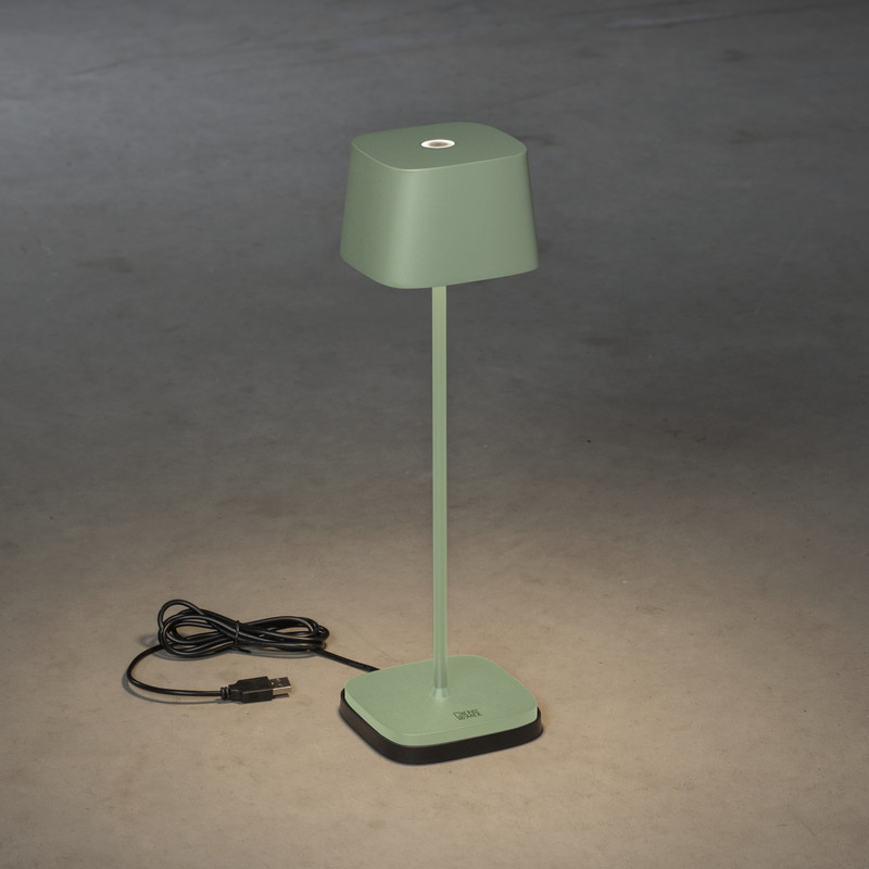 Capri grijs/groen - LED buitenlamp - USB oplaadbaar - 36x10cm