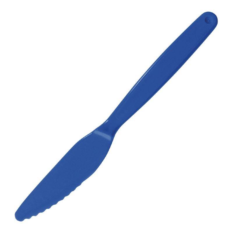 Mes Polycarbonaat | Blauw | 180mm | 12 Stuks