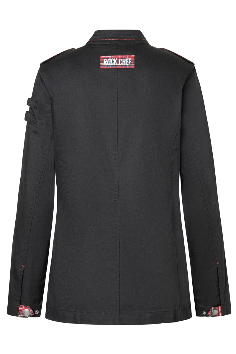 Langarm Damenkochjacke ROCK CHEF-Stage2 - Schwarz - 34