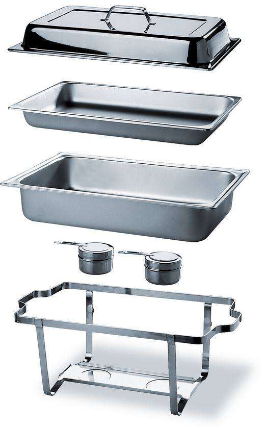 2xChafing Dish 1/1 GN | Compleet Duopack | 9 Liter | 620x350x(H)310 mm | XXL AANBIEDING!