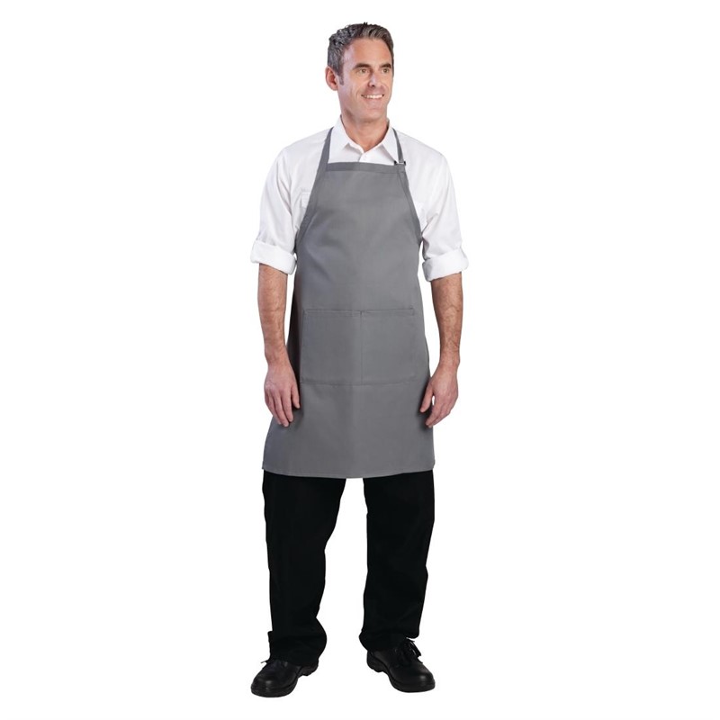 Chef Works Verstelbaar Halterschort met Zakken 85 x 60cm Unisex grijs