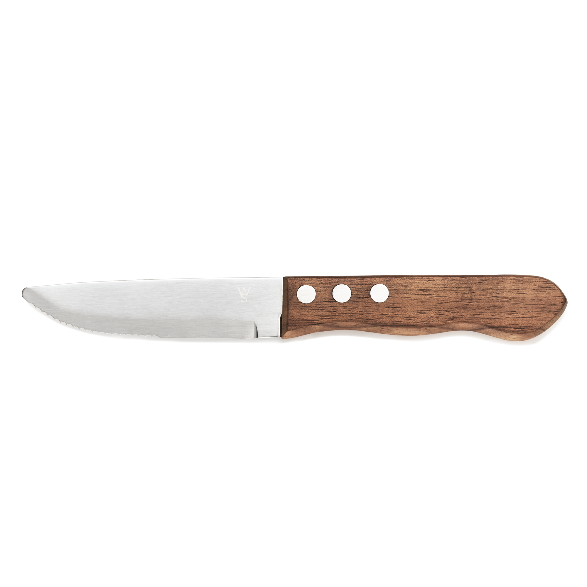 Steakmessen-set, met handvat van pakka-hout, 25 cm, set van 6 stuks, hout, chroomstaal 13/0