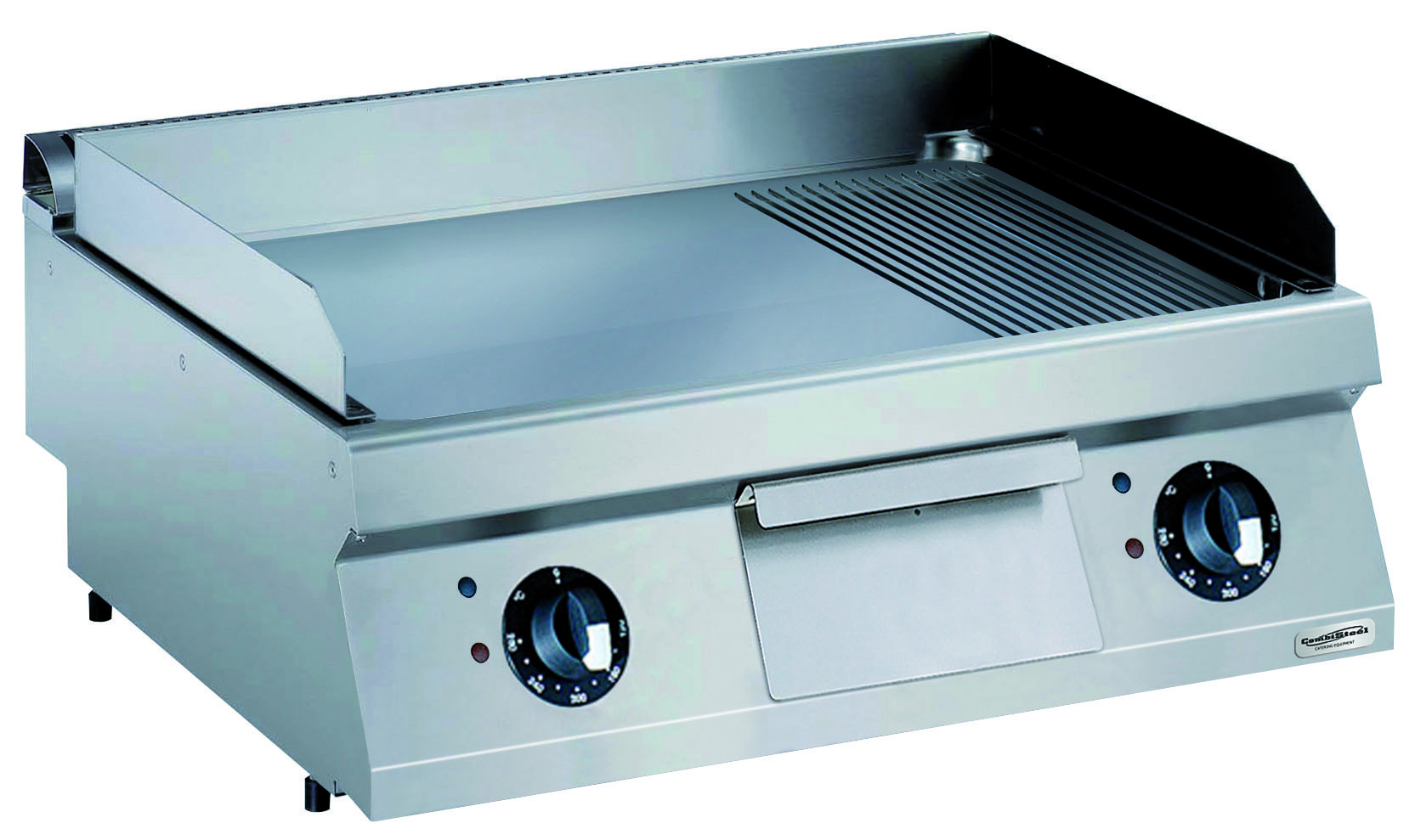 Plancha électrique PRO 700 chromée rainurée 800x700x(H)250mm