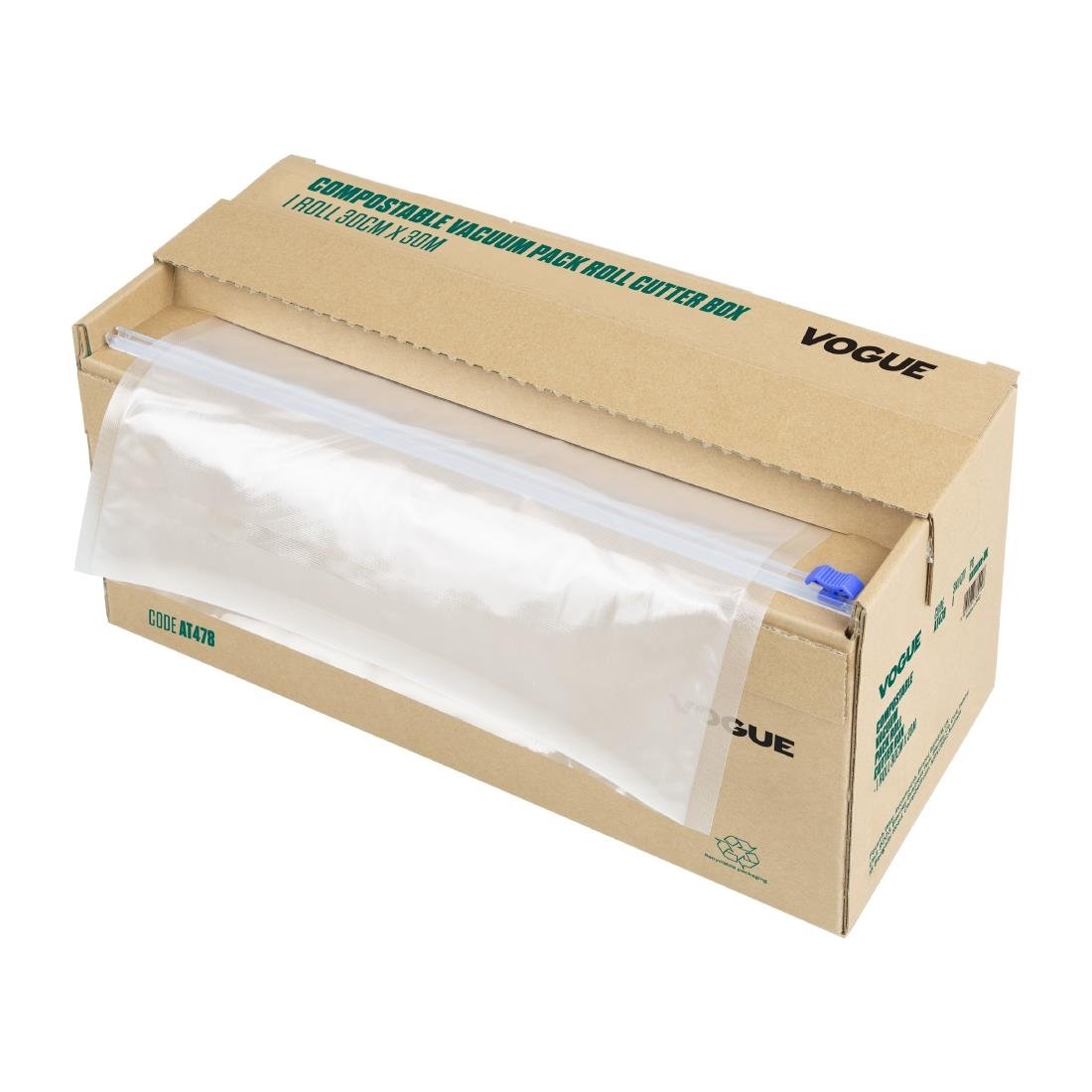 Vogue Kompostierbare Vakuum-Verpackungsrolle mit Schneidebox 30cm x 30m