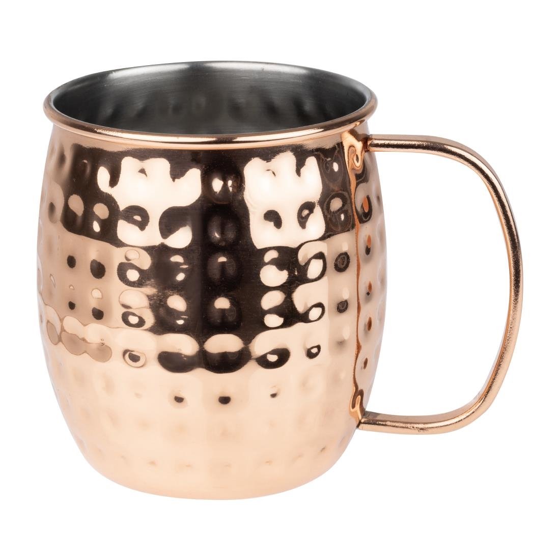 Mugs en acier inoxydable martelé Olympia Barware 440ml cuivre (lot de 6)