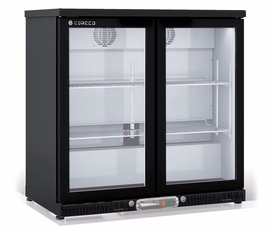 Coreco Kühlschrank | Backbar | Glastür | ERH 250 Schwarz