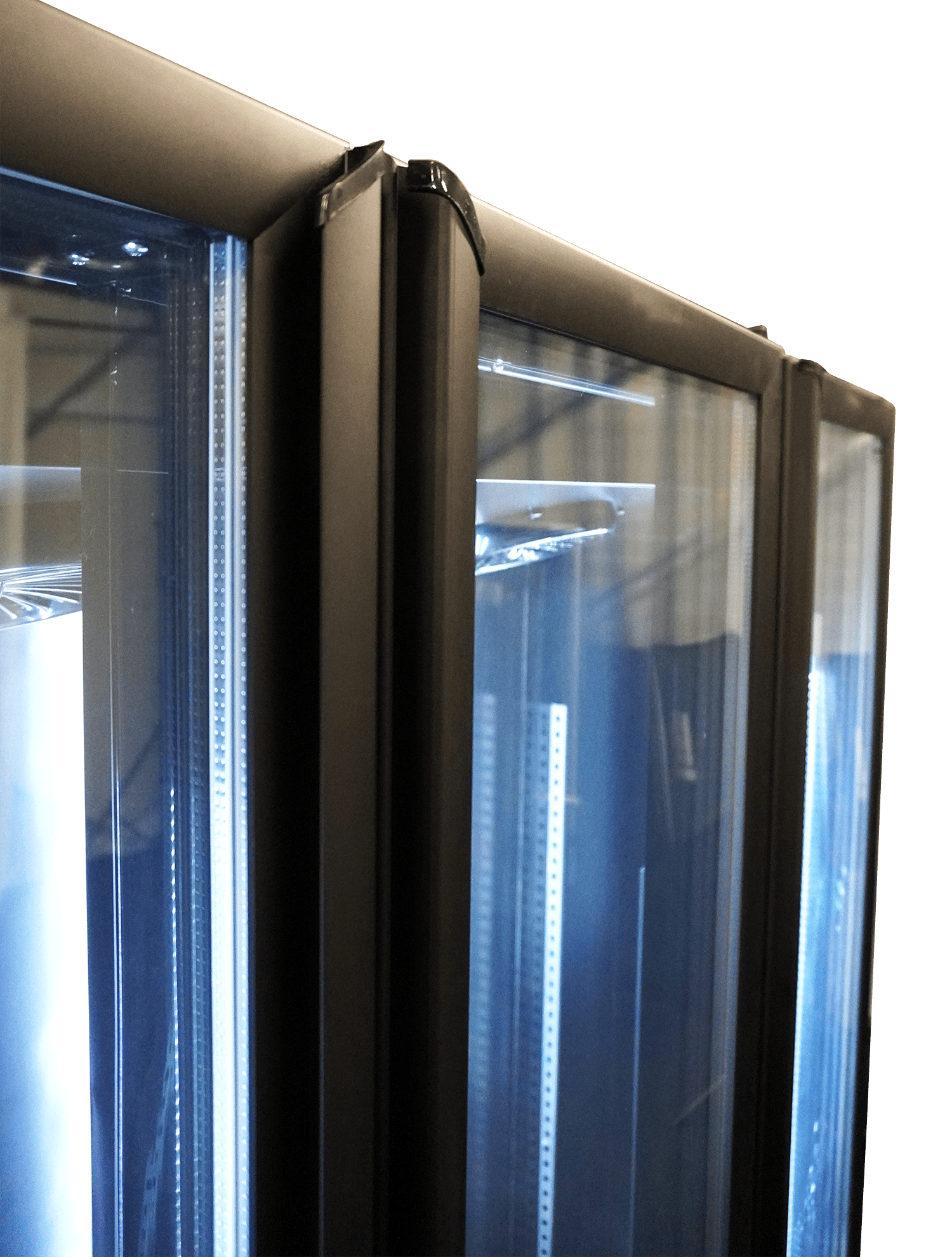 Réfrigérateur 3 Portes En Verre Noir Nap-1200 Ht - Avec Porte Chauffante