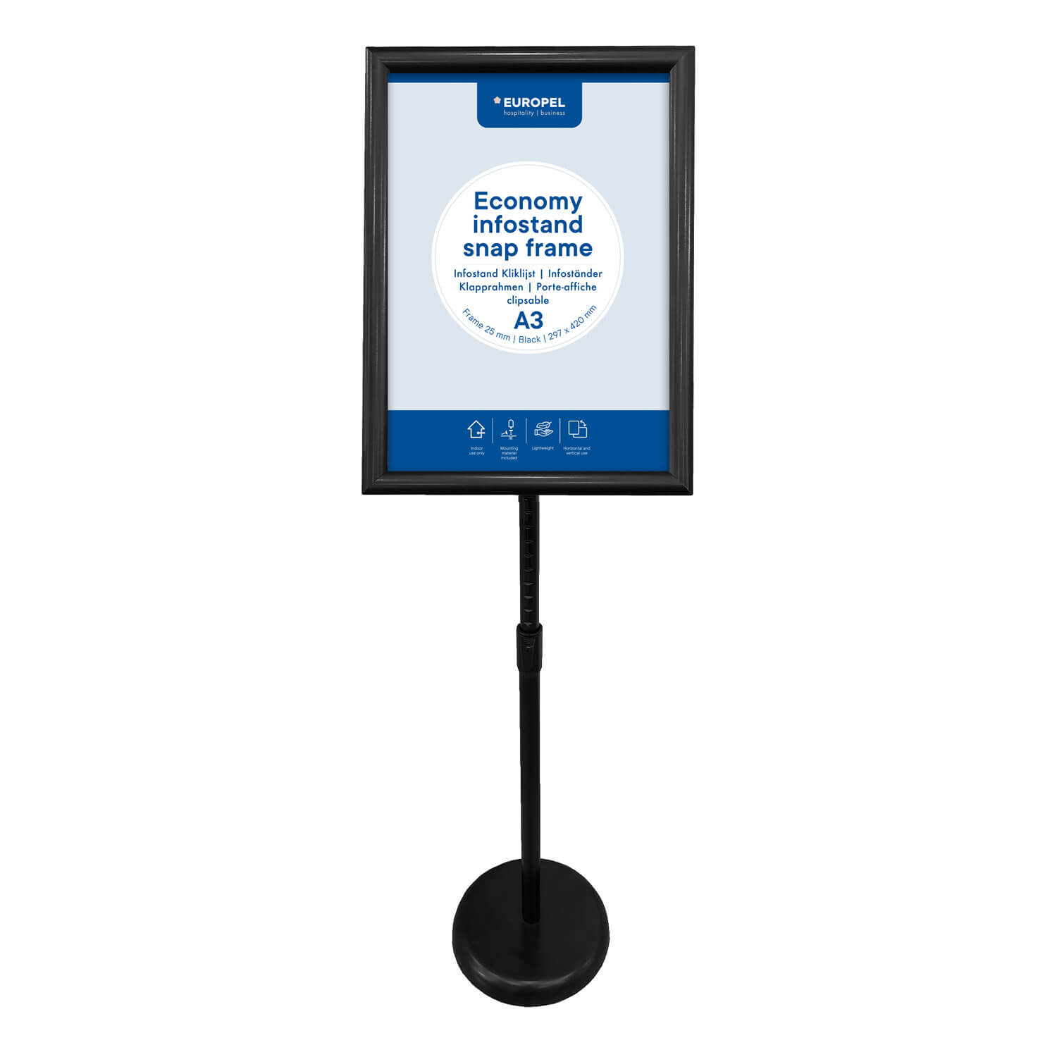 Présentoir d'information Économie européenne A3 noir