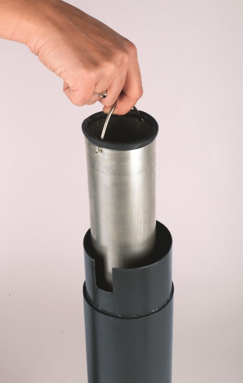 Aschenbechersäule Schwarz | Robuster Standfuß | 3 Liter | Bis 900 Zigaretten | 300x300x1080mm