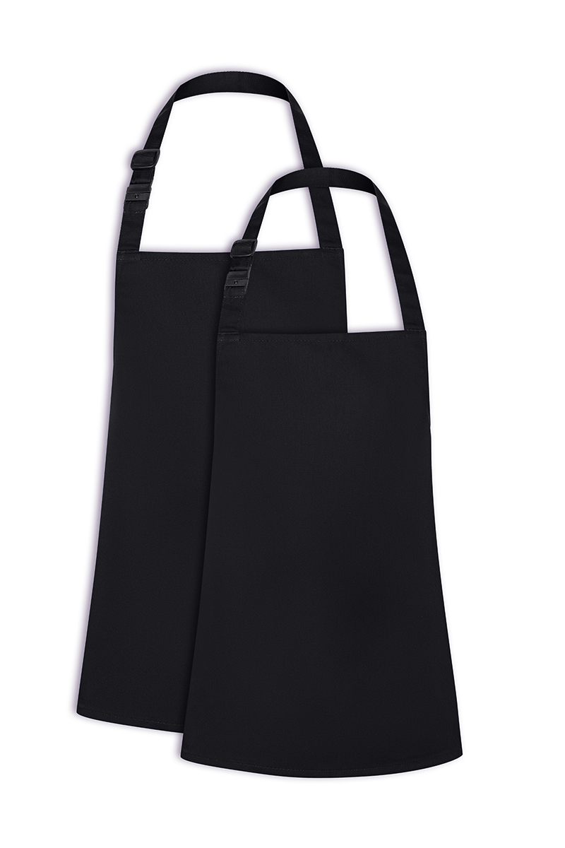 Tablier à bavette Basic avec boucle pour enfants - Noir - S