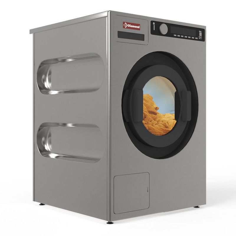 Waschmaschine 6,5 kg "Edelstahl-Titanium", mit Ablaufpumpe - 595x591x(h)865mm