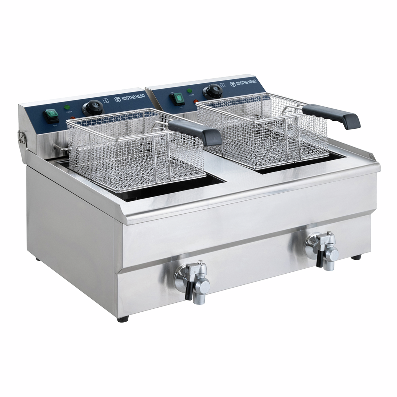 Elektrische dubbele friteuse ECO 13+13 liter met aftapkraan, 2x 5000 W, 400 V