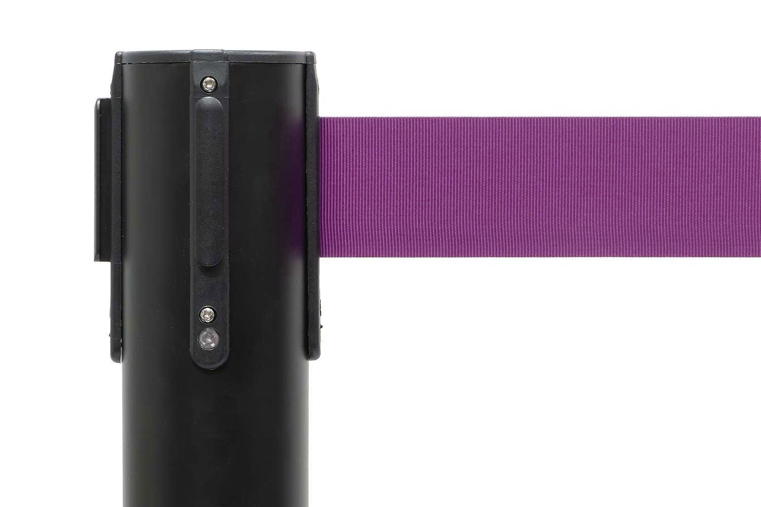 Zwarte Afzetpaal met Trekband Paars