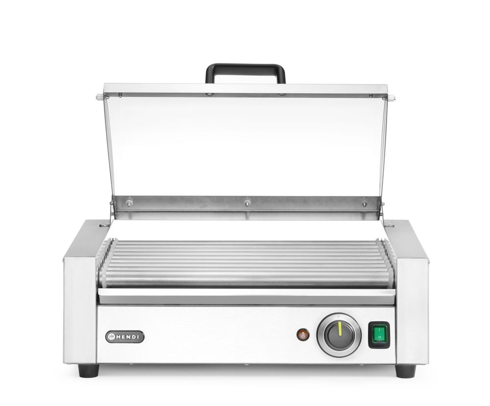 Worstrolgrill - 1-zone met energiebesparend deksel - 230V/790W - 566x450x(H)259mm