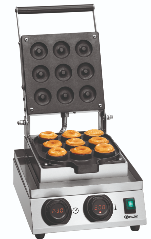 Gaufrier MDI Donut 900 | Aluminium enduit | Beignet | 1,8 kW | 300x390x (H)250mm